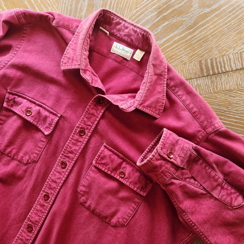 Vintage‎ L.L. Bean USA-Made Chamoise Soft Long Sleeve Shirt size 17 Tall (XLT)